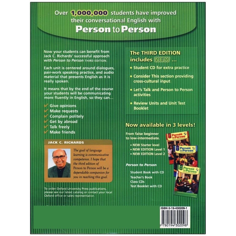 کتاب Person to Person 3rd Starter اثر Jack C. Richards انتشارات سپاهان